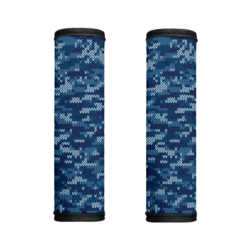 Blue Camouflage Knitted Pattern Print Handle Covers