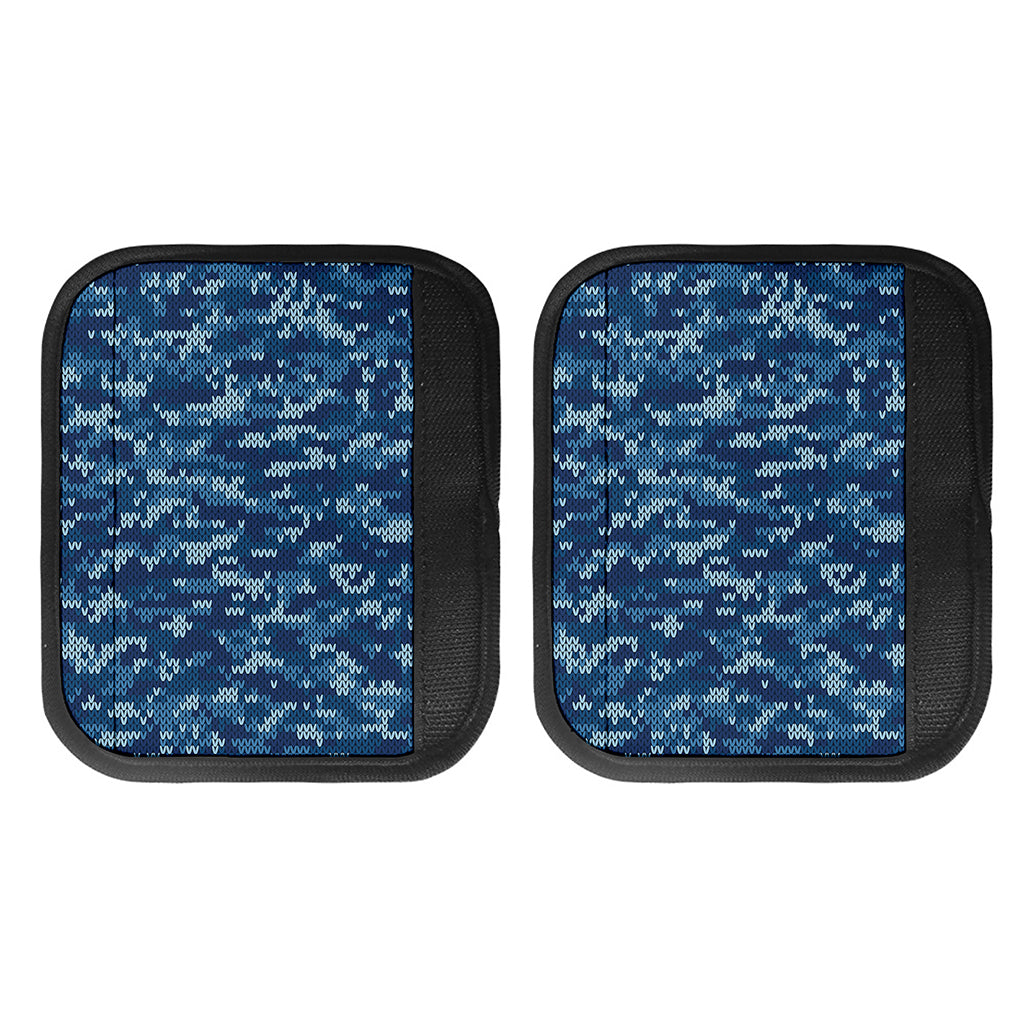 Blue Camouflage Knitted Pattern Print Handle Covers