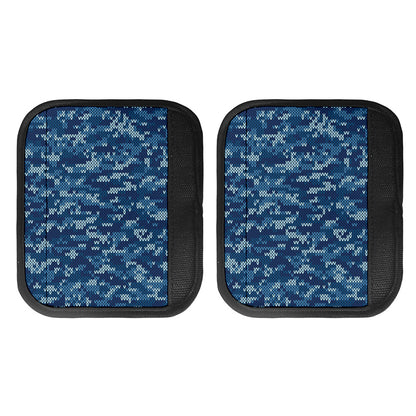 Blue Camouflage Knitted Pattern Print Handle Covers