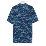 Blue Camouflage Knitted Pattern Print Hawaiian Shirt