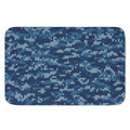 Blue Camouflage Knitted Pattern Print Indoor Door Mat