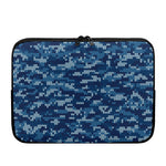 Blue Camouflage Knitted Pattern Print Laptop Sleeve