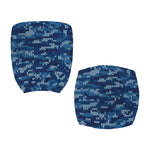Blue Camouflage Knitted Pattern Print Office Chair Cover