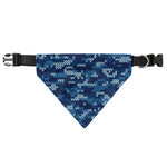 Blue Camouflage Knitted Pattern Print Over The Collar Dog Bandana