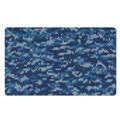 Blue Camouflage Knitted Pattern Print Polyester Doormat
