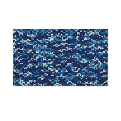 Blue Camouflage Knitted Pattern Print Polyester Flag