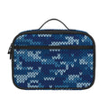 Blue Camouflage Knitted Pattern Print Portable Lunch Bag