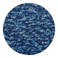 Blue Camouflage Knitted Pattern Print Round Blanket