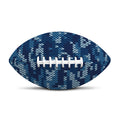 Blue Camouflage Knitted Pattern Print Rugby Ball