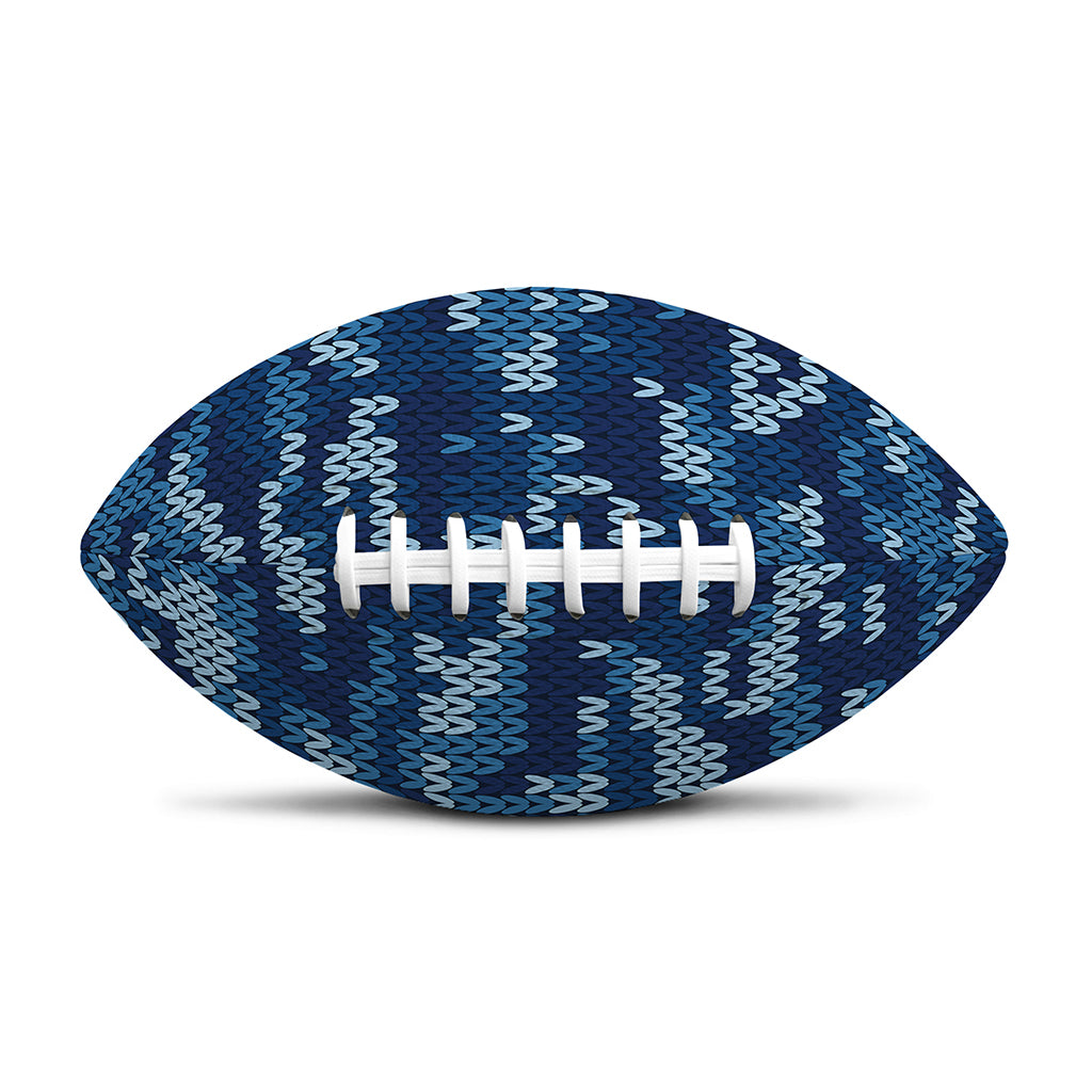 Blue Camouflage Knitted Pattern Print Rugby Ball