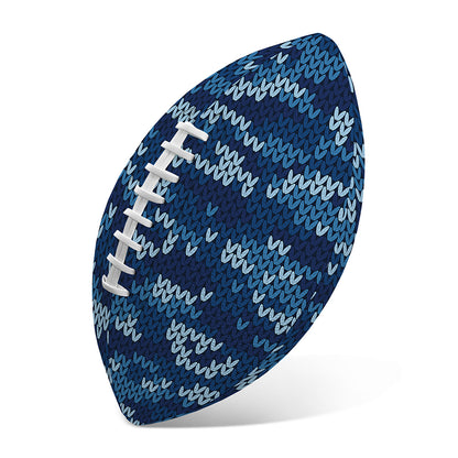 Blue Camouflage Knitted Pattern Print Rugby Ball