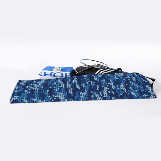 Blue Camouflage Knitted Pattern Print Sports Towel