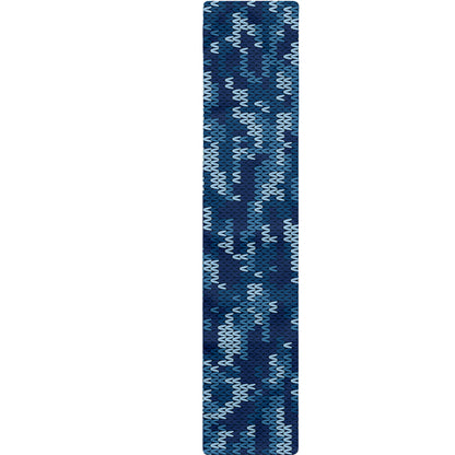Blue Camouflage Knitted Pattern Print Table Runner