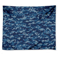 Blue Camouflage Knitted Pattern Print Tapestry