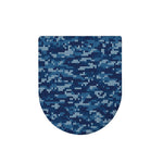 Blue Camouflage Knitted Pattern Print Toilet Lid Cover