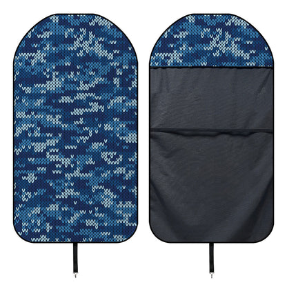 Blue Camouflage Knitted Pattern Print Waterproof Car Seat Cover