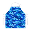 Blue Camouflage Print Adjustable Apron