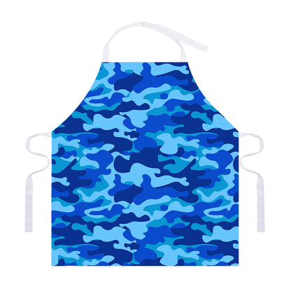 Blue Camouflage Print Adjustable Apron