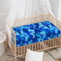 Blue Camouflage Print Baby Crib Sheet