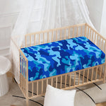 Blue Camouflage Print Baby Crib Sheet