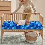 Blue Camouflage Print Baby Crib Sheet