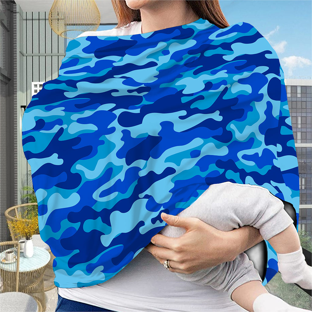 Blue Camouflage Print Baby Seat Cover