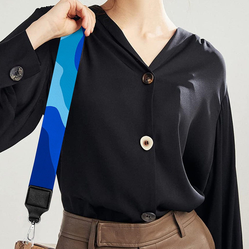 Blue Camouflage Print Bag Strap
