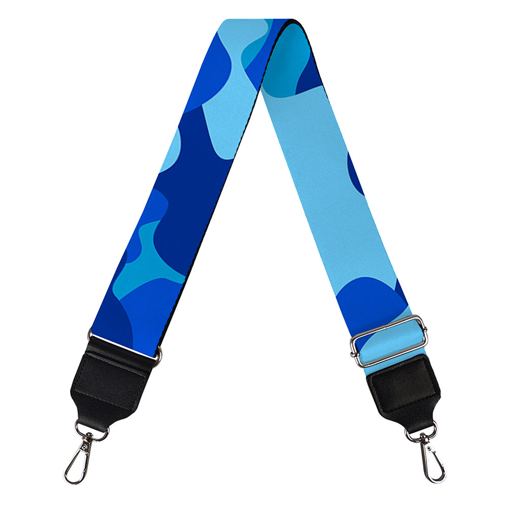 Blue Camouflage Print Bag Strap