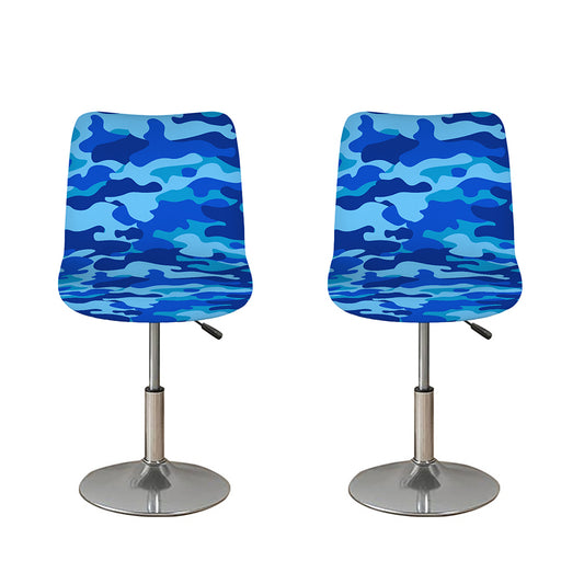 Blue Camouflage Print Bar Stool Covers