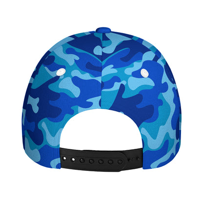 Blue Camouflage Print Baseball Cap