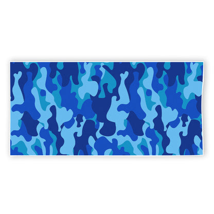 Blue Camouflage Print Beach Towel
