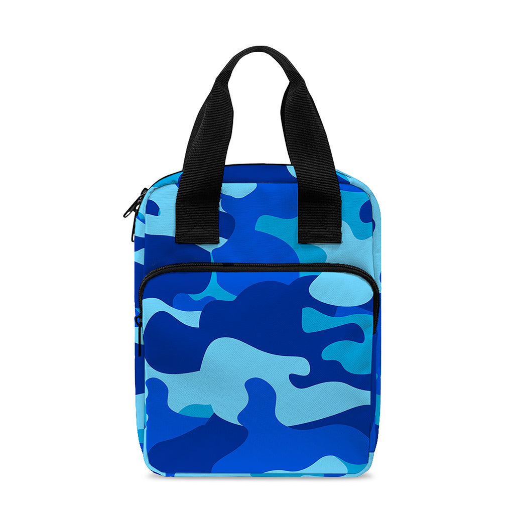 Blue Camouflage Print Bible Tote Bag