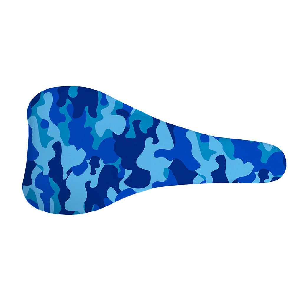 Blue Camouflage Print Bicycle Seat Cover