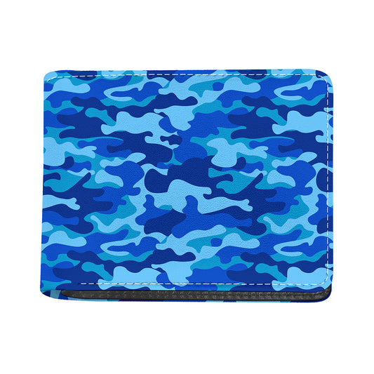 Blue Camouflage Print Bifold Wallet