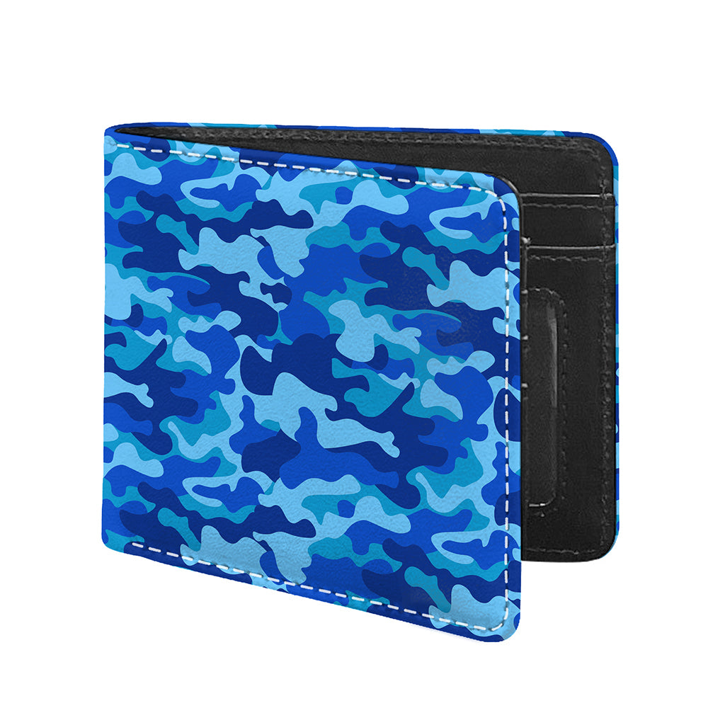 Blue Camouflage Print Bifold Wallet