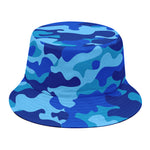 Blue Camouflage Print Bucket Hat