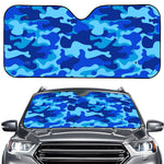 Blue Camouflage Print Car Windshield Sun Shade