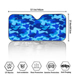 Blue Camouflage Print Car Windshield Sun Shade