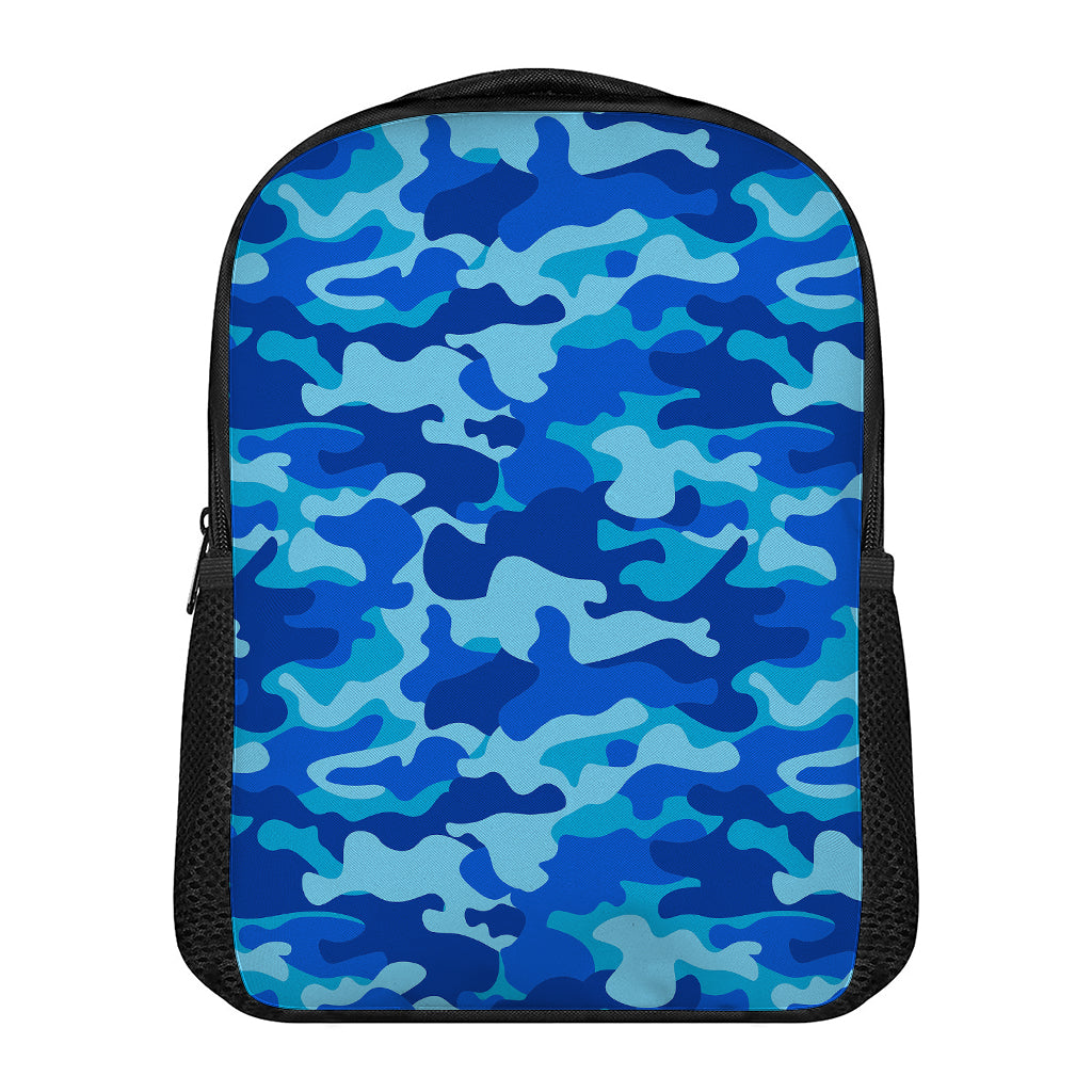 Blue Camouflage Print Casual Backpack