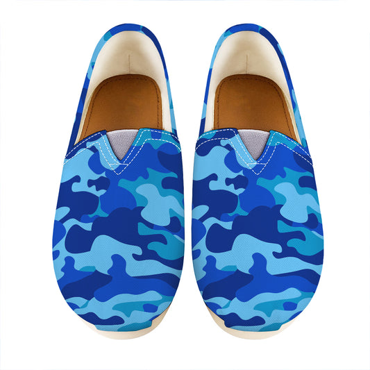 Blue Camouflage Print Casual Shoes