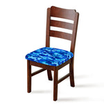 Blue Camouflage Print Chair Cushion Cover