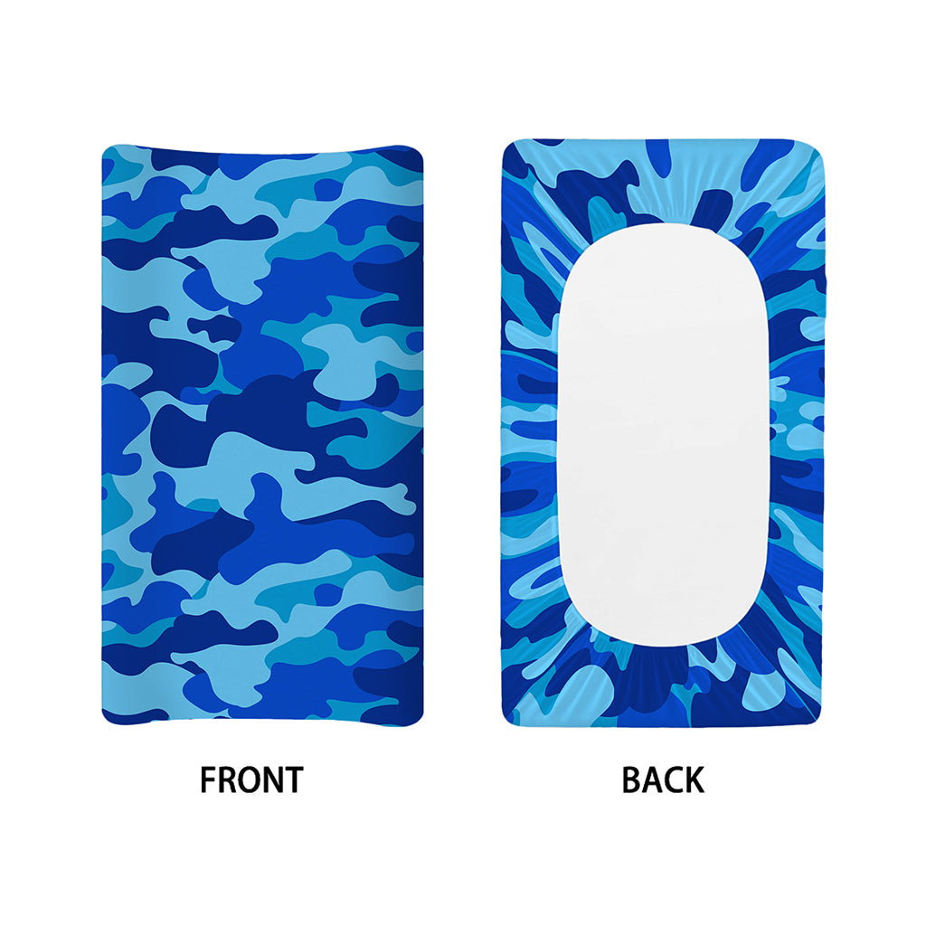Blue Camouflage Print Changing Pad Cover