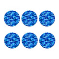 Blue Camouflage Print Coaster Set