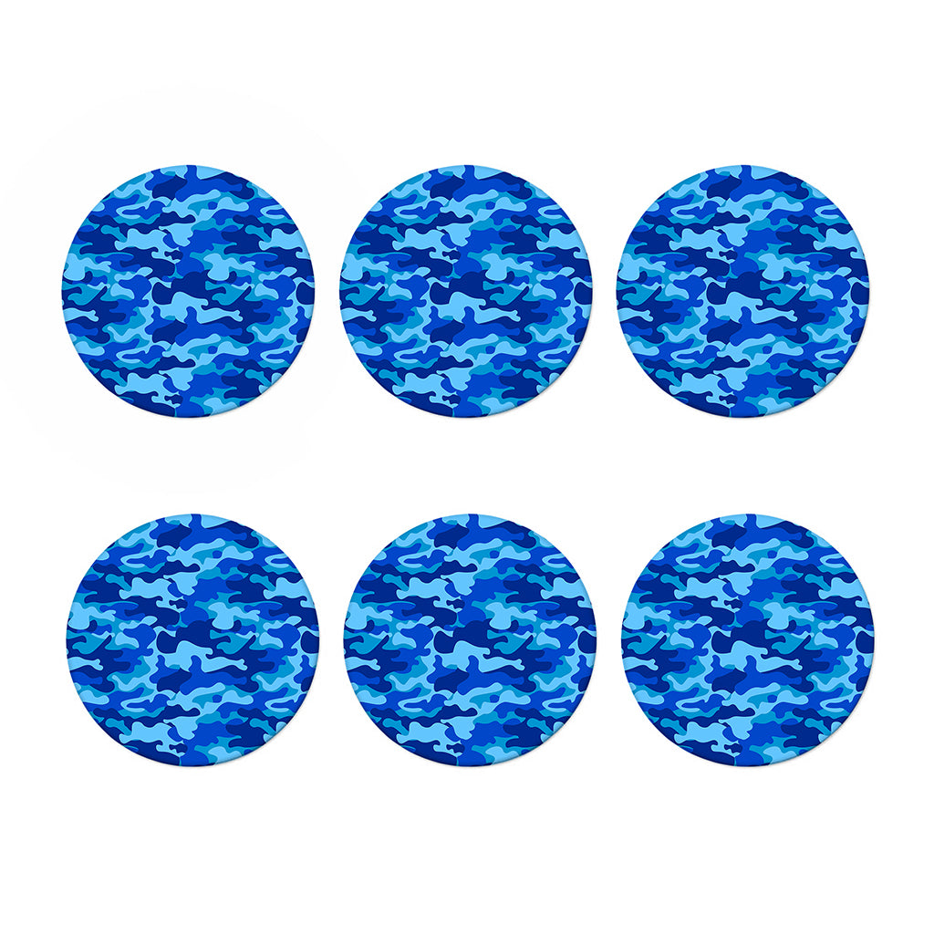 Blue Camouflage Print Coaster Set