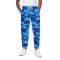 Blue Camouflage Print Cotton Sweatpants