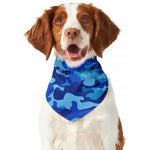 Blue Camouflage Print Dog Bandana