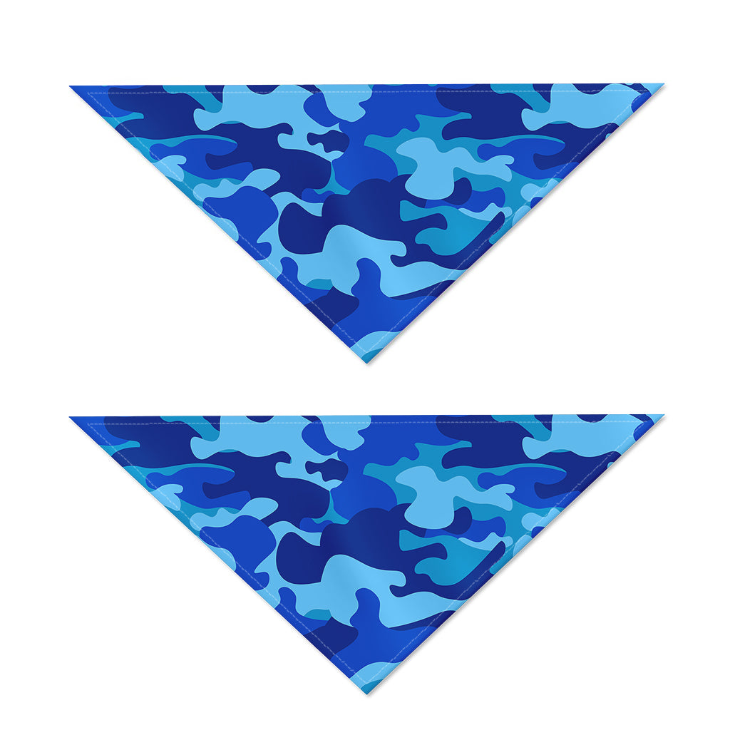Blue Camouflage Print Dog Bandana