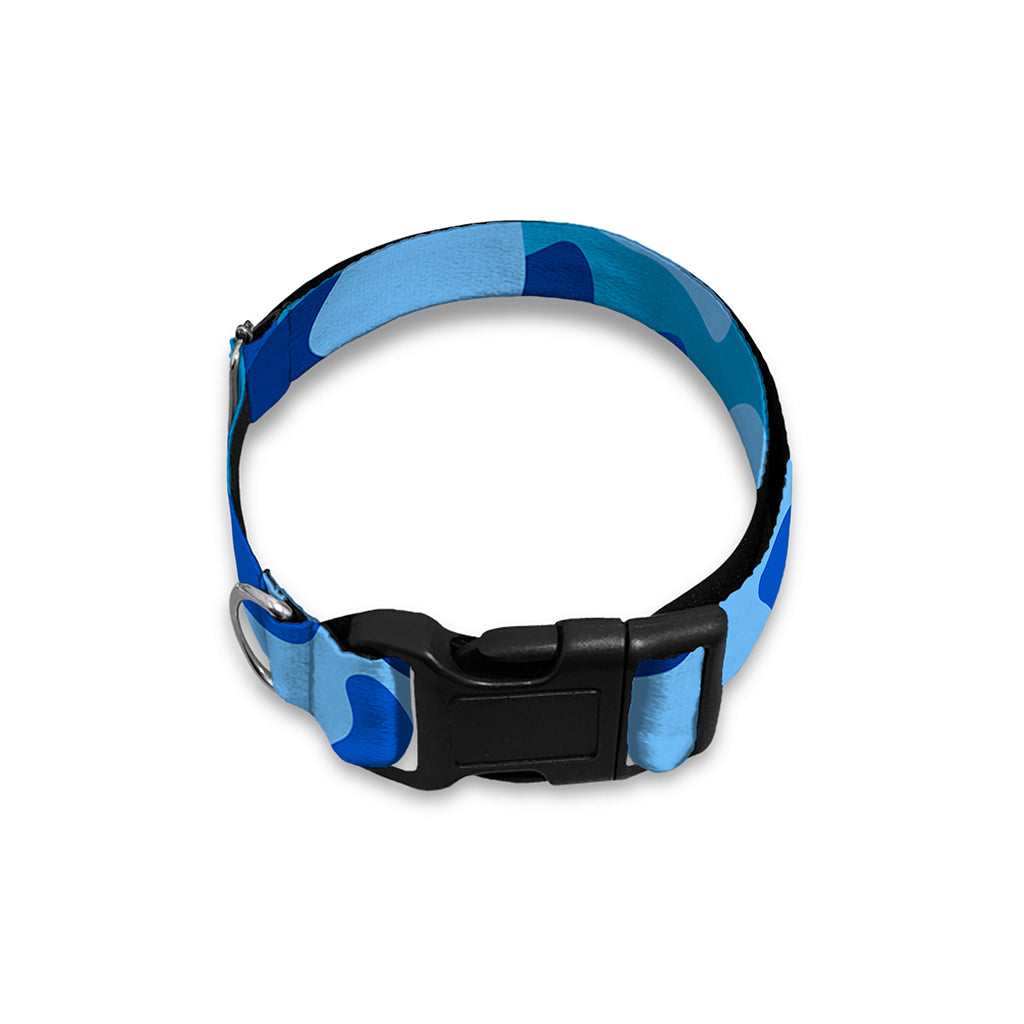 Blue Camouflage Print Dog Collar