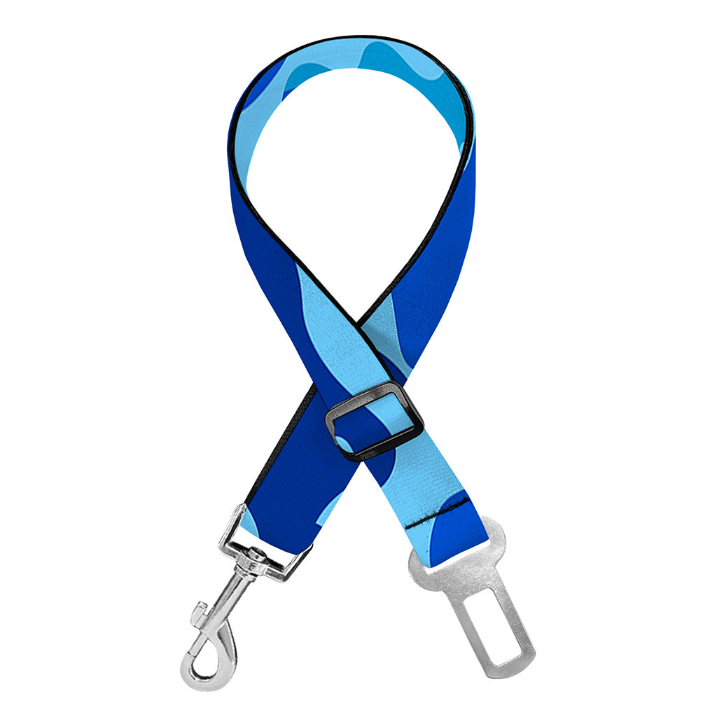 Blue Camouflage Print Dog Seat Belt