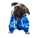 Blue Camouflage Print Dog Zip Up Hoodie